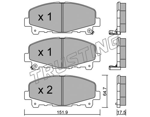 TRUSTING Комплект тормозных колодок, дисковый тормоз 884.0
