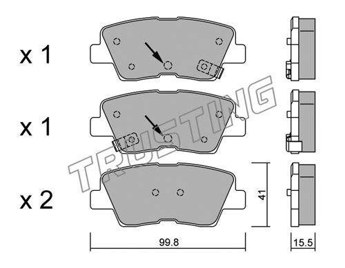 TRUSTING Комплектующие, тормозная колодка 9031