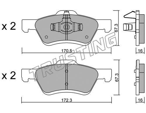 TRUSTING Комплект тормозных колодок, дисковый тормоз 923.0