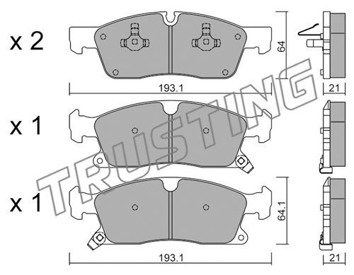 TRUSTING Комплект тормозных колодок, дисковый тормоз 942.2