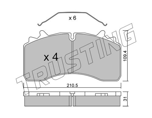 TRUSTING Комплект тормозных колодок, дисковый тормоз 948.0
