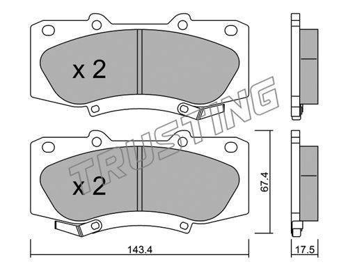 TRUSTING Комплект тормозных колодок, дисковый тормоз 953.0