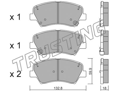 TRUSTING Комплект тормозных колодок, дисковый тормоз 960.0