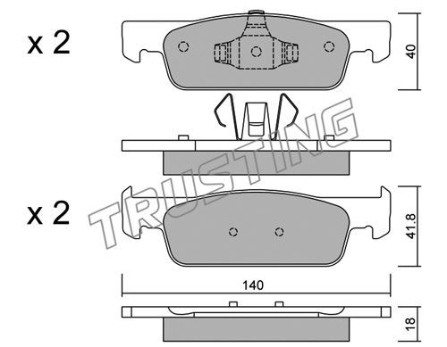 TRUSTING Комплект тормозных колодок, дисковый тормоз 991.0