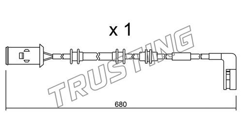 TRUSTING įspėjimo kontaktas, stabdžių trinkelių susidėvėjim SU.093