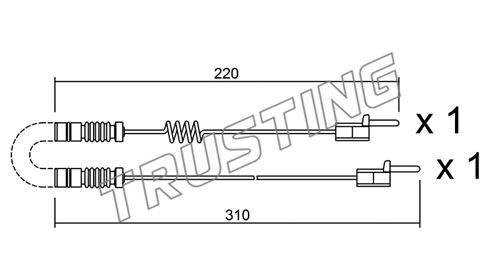 TRUSTING Сигнализатор, износ тормозных колодок SU.171K