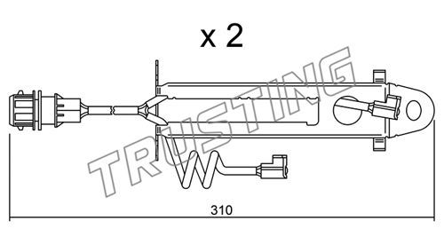 TRUSTING įspėjimo kontaktas, stabdžių trinkelių susidėvėjim SU.178K