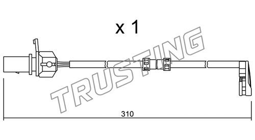 TRUSTING įspėjimo kontaktas, stabdžių trinkelių susidėvėjim SU.290