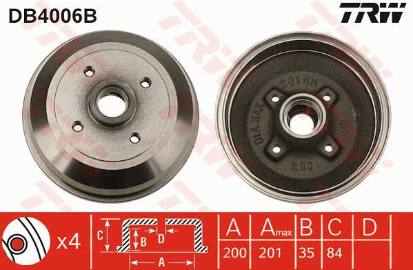 TRW Тормозной барабан DB4006B