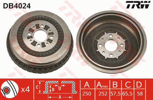 TRW Тормозной барабан DB4024