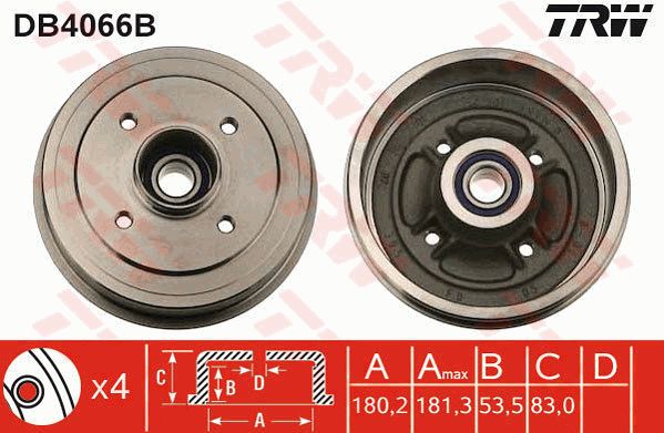 TRW Тормозной барабан DB4066B