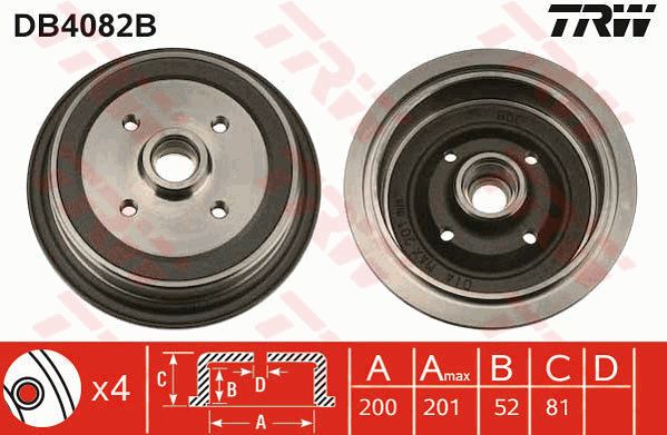 TRW Тормозной барабан DB4082B