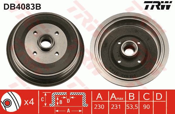 TRW Тормозной барабан DB4083B