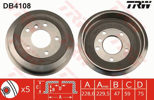 TRW Тормозной барабан DB4108