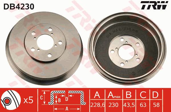 TRW Тормозной барабан DB4230