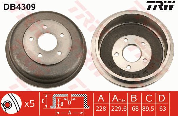 TRW Тормозной барабан DB4309