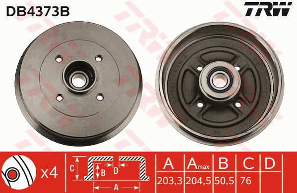 TRW Тормозной барабан DB4373B