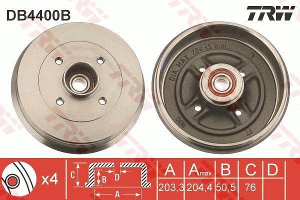 TRW Тормозной барабан DB4400B