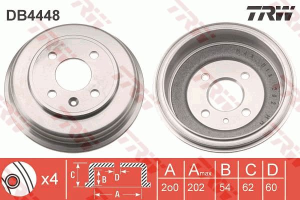 TRW Тормозной барабан DB4448