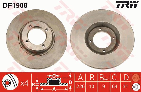 TRW Тормозной диск DF1908