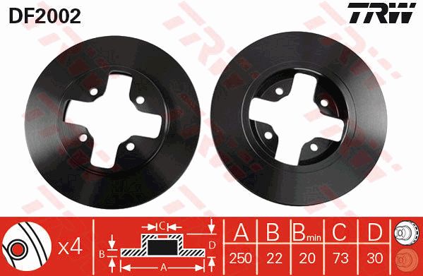 TRW Тормозной диск DF2002