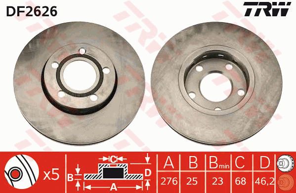 TRW Тормозной диск DF2626