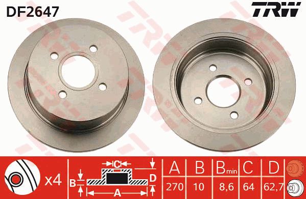 TRW Тормозной диск DF2647