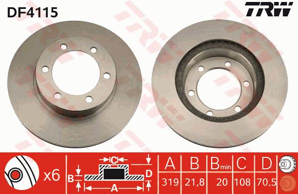 TRW Тормозной диск DF4115
