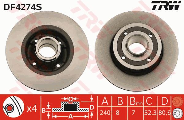 TRW Тормозной диск DF4274S