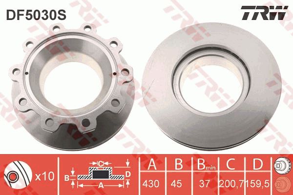 TRW stabdžių diskas DF5030S