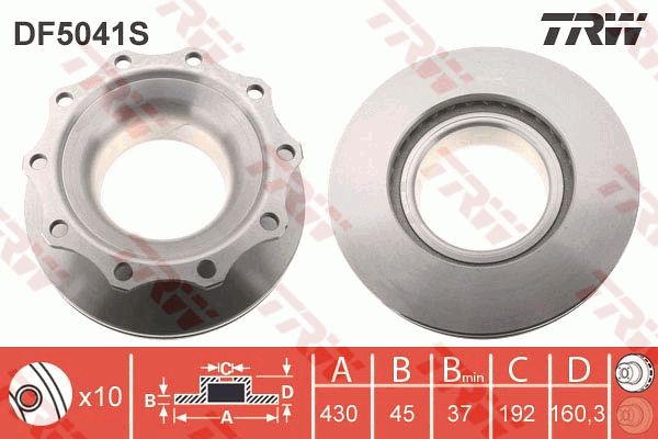 TRW stabdžių diskas DF5041S