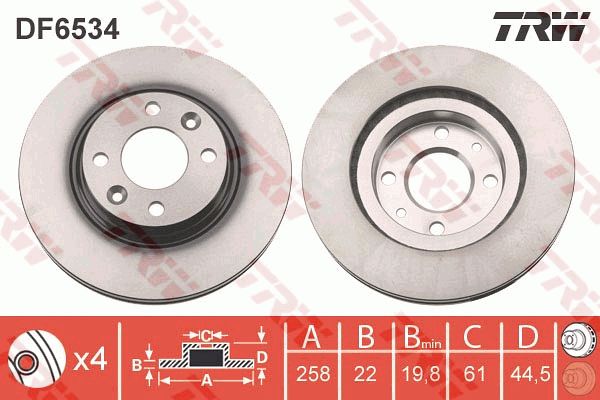 TRW Тормозной диск DF6534