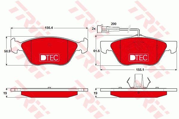 TRW Комплект тормозных колодок, дисковый тормоз GDB1212DTE