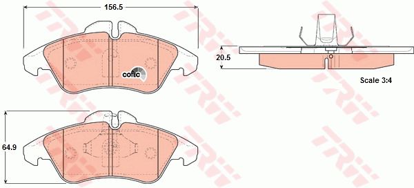 TRW Комплект тормозных колодок, дисковый тормоз GDB1220