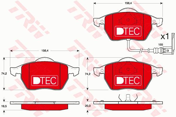 TRW Комплект тормозных колодок, дисковый тормоз GDB1403DTE