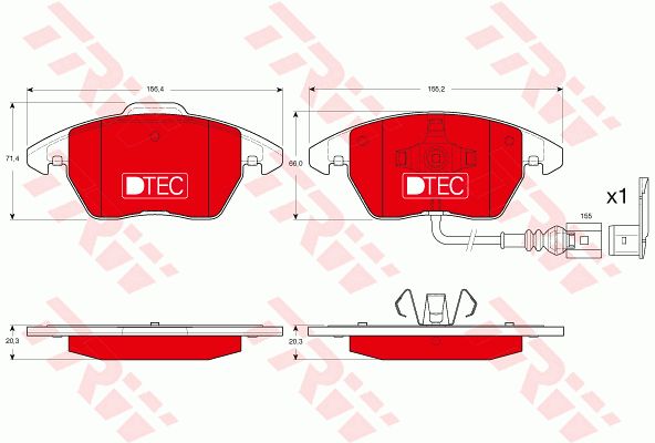 TRW stabdžių trinkelių rinkinys, diskinis stabdys GDB1550DTE