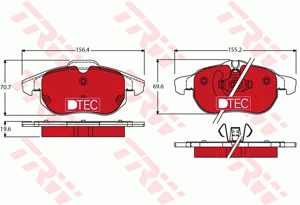 TRW Комплект тормозных колодок, дисковый тормоз GDB1613DTE