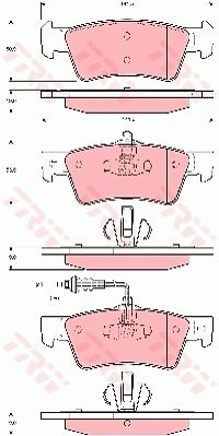 TRW Комплект тормозных колодок, дисковый тормоз GDB1671