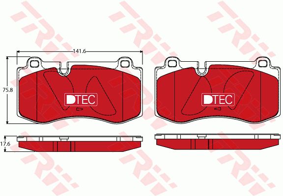 TRW Комплект тормозных колодок, дисковый тормоз GDB1733DTE