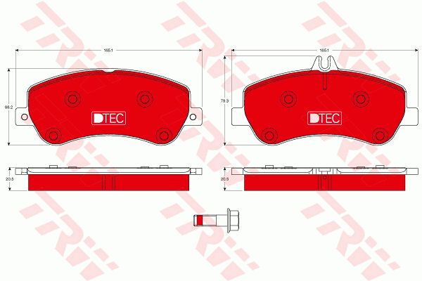 TRW Комплект тормозных колодок, дисковый тормоз GDB1798DTE