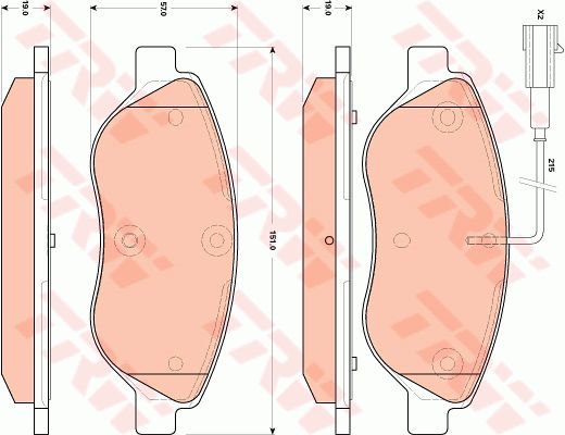 TRW Комплект тормозных колодок, дисковый тормоз GDB1855