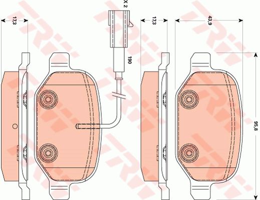 TRW Комплект тормозных колодок, дисковый тормоз GDB1881