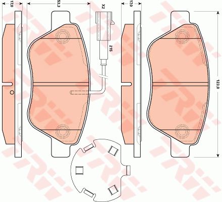 TRW stabdžių trinkelių rinkinys, diskinis stabdys GDB1891