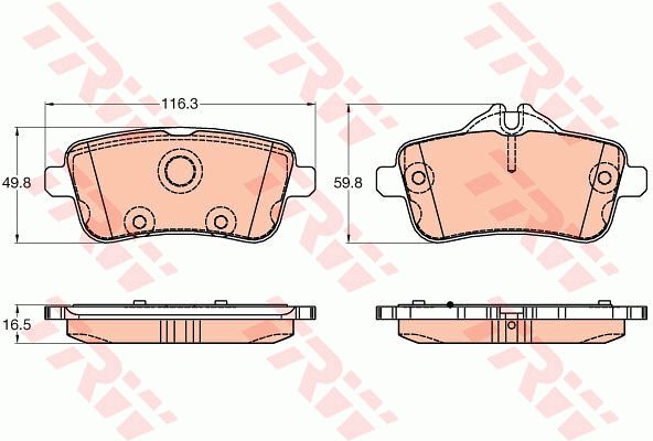 TRW Комплект тормозных колодок, дисковый тормоз GDB1947