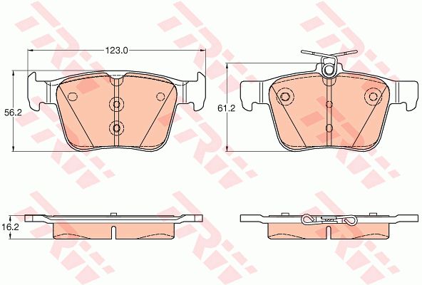 TRW Комплект тормозных колодок, дисковый тормоз GDB1957