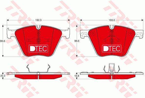 TRW Комплект тормозных колодок, дисковый тормоз GDB1964DTE