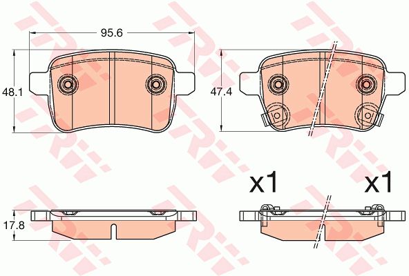 TRW Комплект тормозных колодок, дисковый тормоз GDB2032