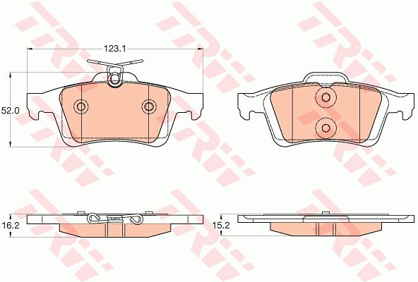 TRW stabdžių trinkelių rinkinys, diskinis stabdys GDB2033