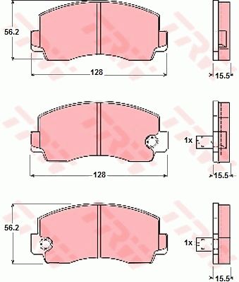 TRW Комплект тормозных колодок, дисковый тормоз GDB212