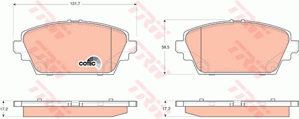 TRW stabdžių trinkelių rinkinys, diskinis stabdys GDB3227